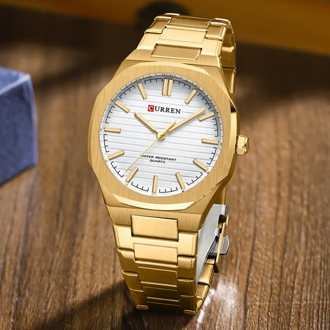 Reloj Curren 8456 de acero inoxidable + caja y bolso Curren