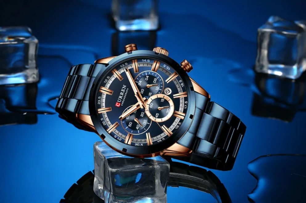 Reloj Curren 8355 acero inoxidable 45mm + caja y bolso Curren