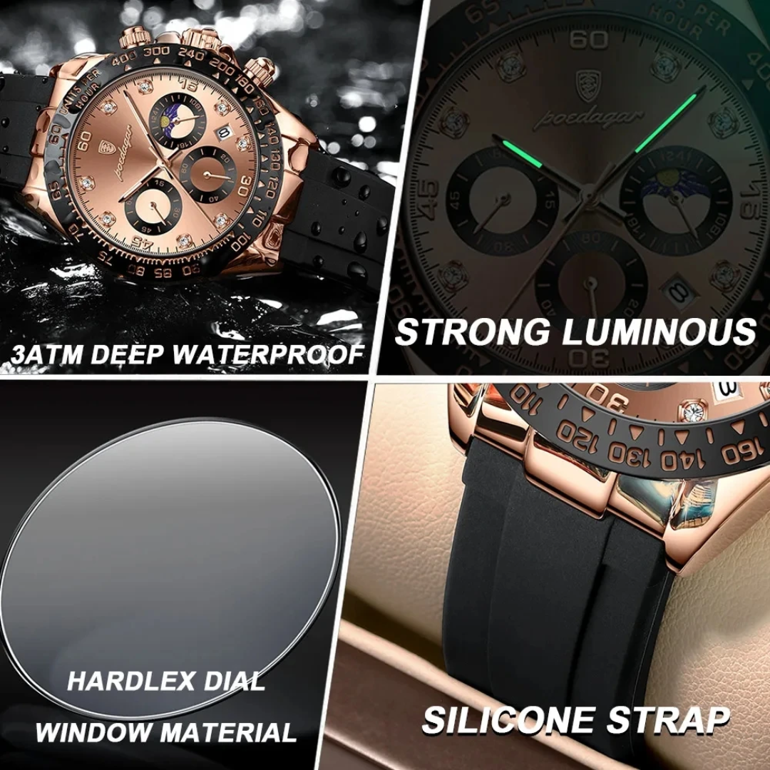 Reloj de pulsera deportivo de lujo poedagar P629