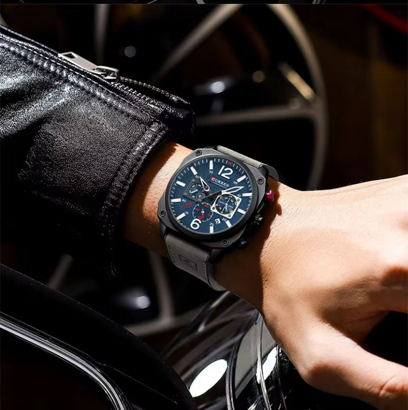  Reloj Curren 8398 de lujo + caja y bolso Curren