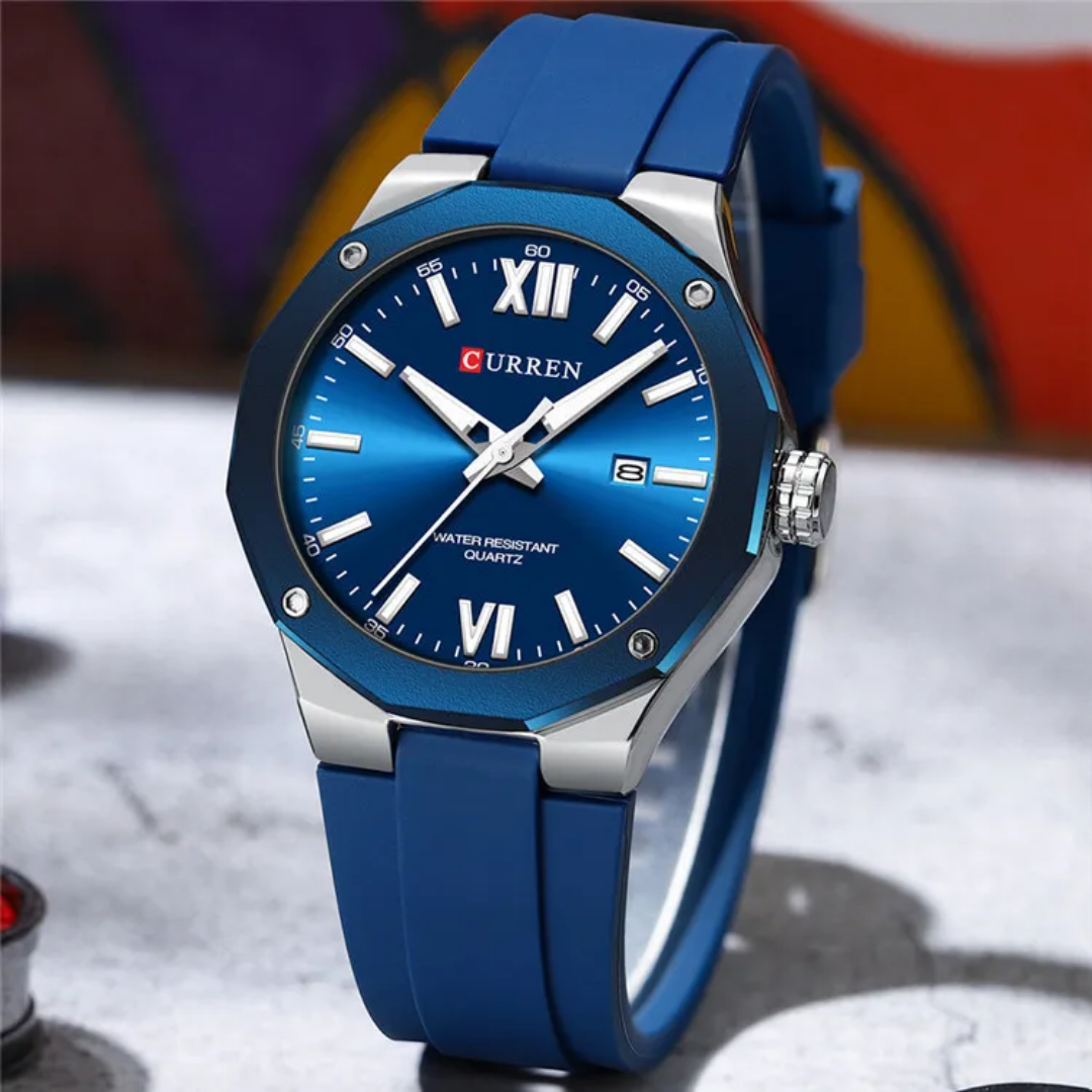 Reloj de pulsera de silicón Curren 8465-42mm + caja y bolso Curren