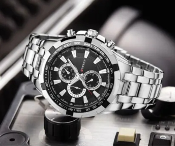 Reloj Curren 8023 acero inoxidable 46mm + caja y bolso Curren