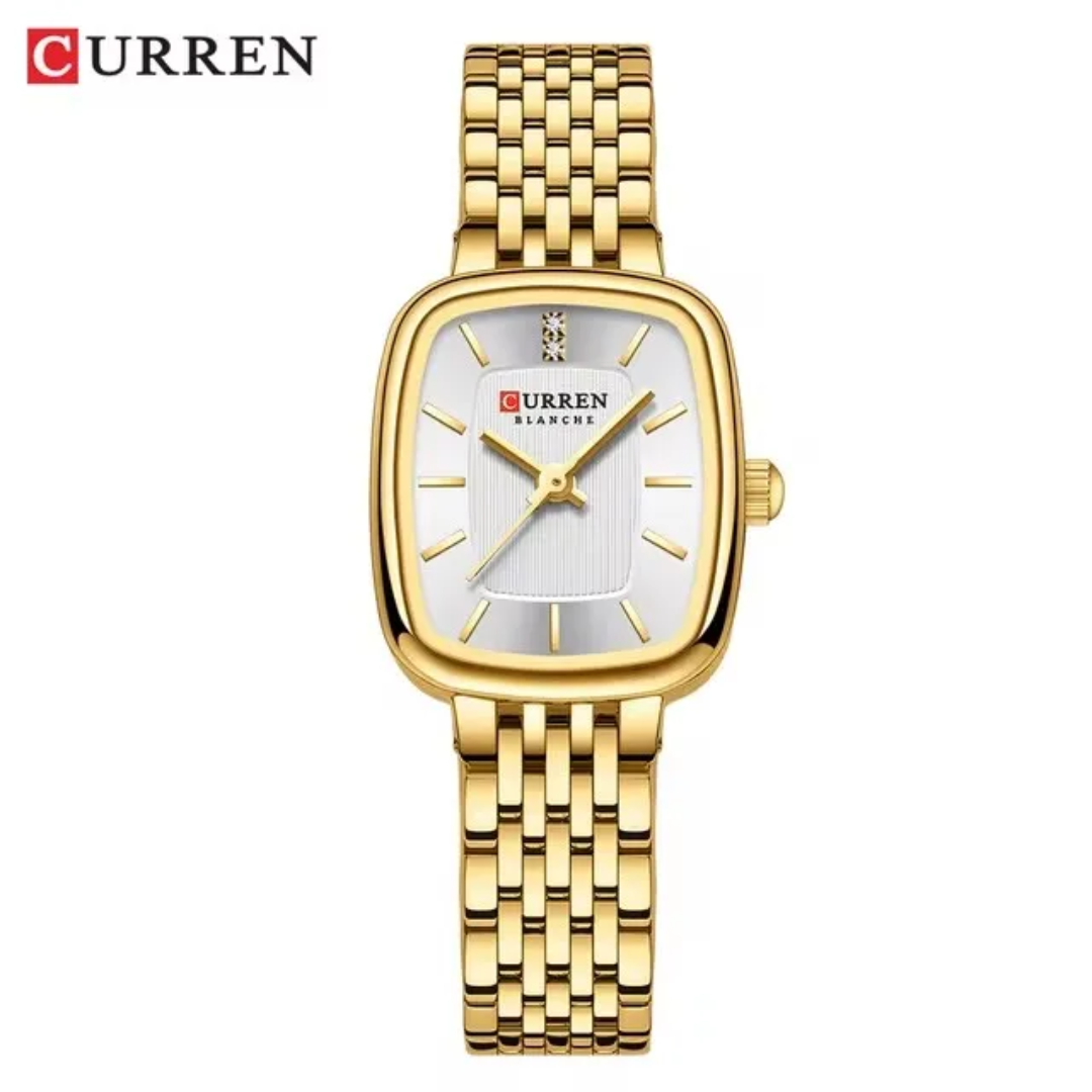 Reloj de pulsera dorado Curren 9093 caja + bolso Curren 