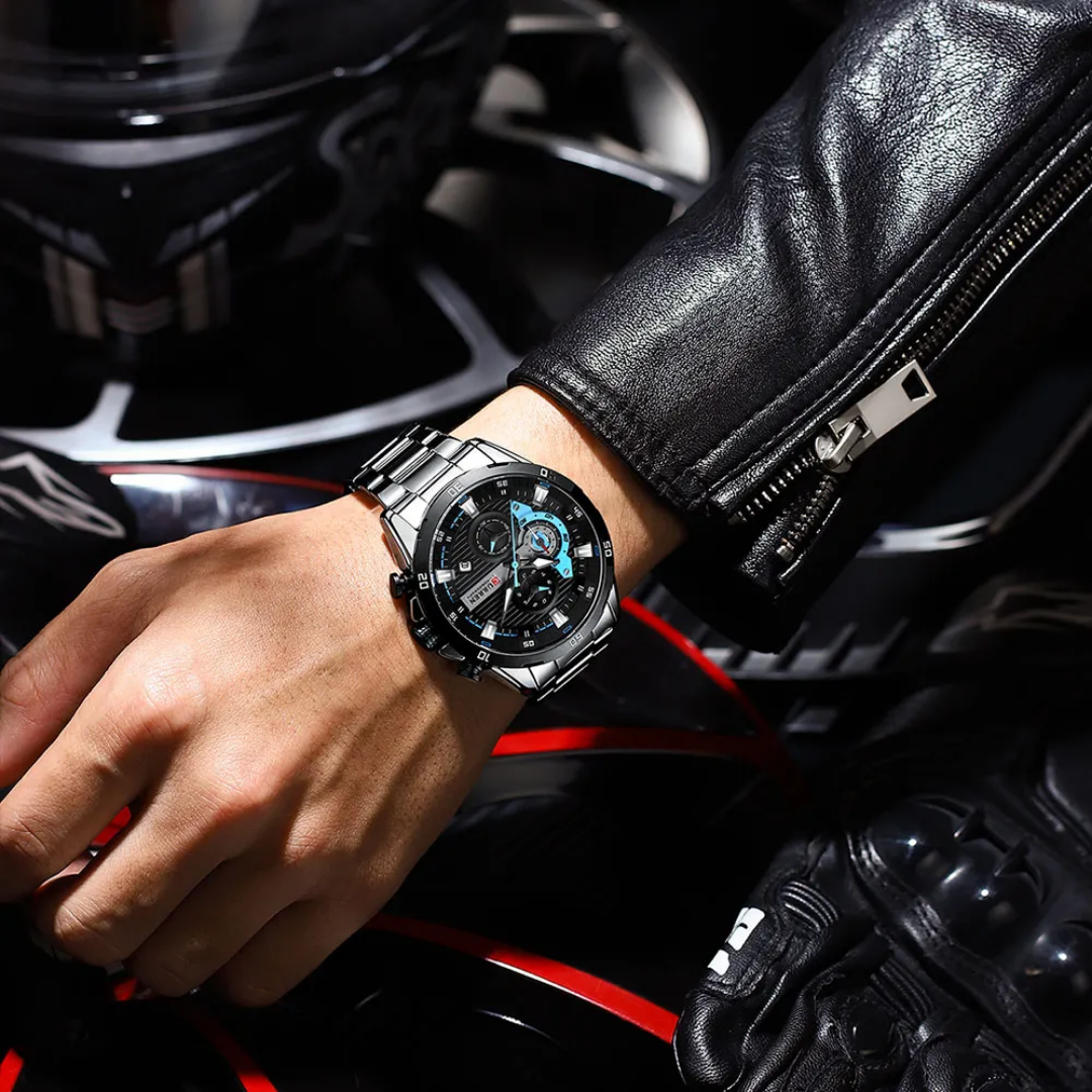 Reloj Curren 8402 acero inoxidable 45mm + caja y bolso Curren