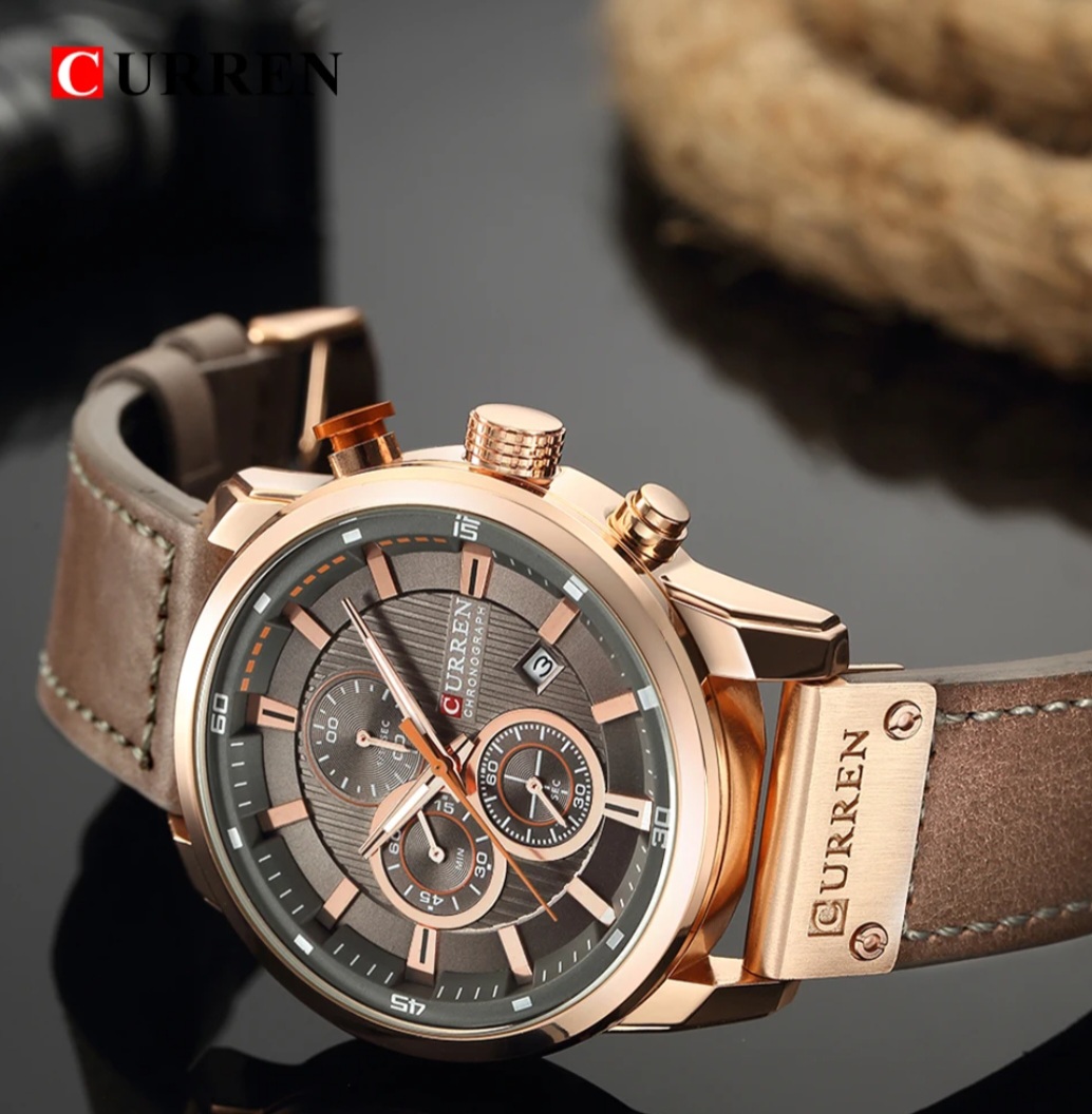  Reloj Curren 8291 de lujo para hombre + caja y bolso Curren