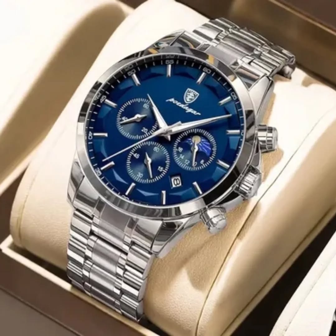  Reloj Poedegar 928 pulsera clásico de acero inoxidable