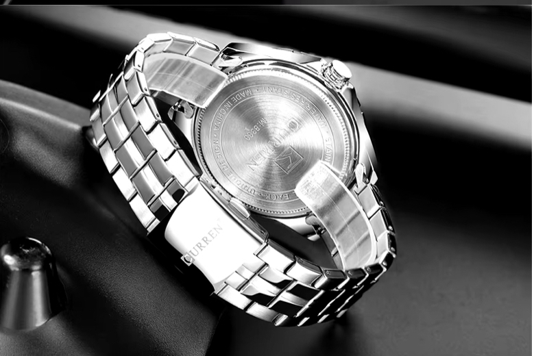 Reloj Curren 8333 acero inoxidable 45mm + caja y bolso Curren