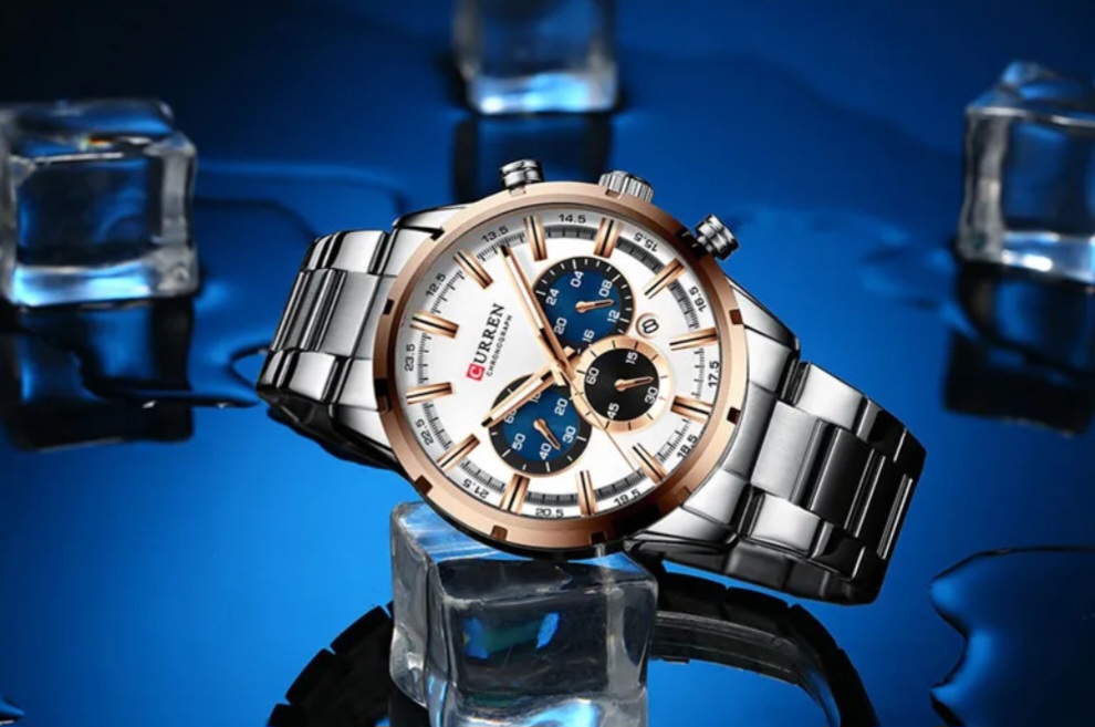 Reloj Curren 8355 acero inoxidable 45mm + caja y bolso Curren