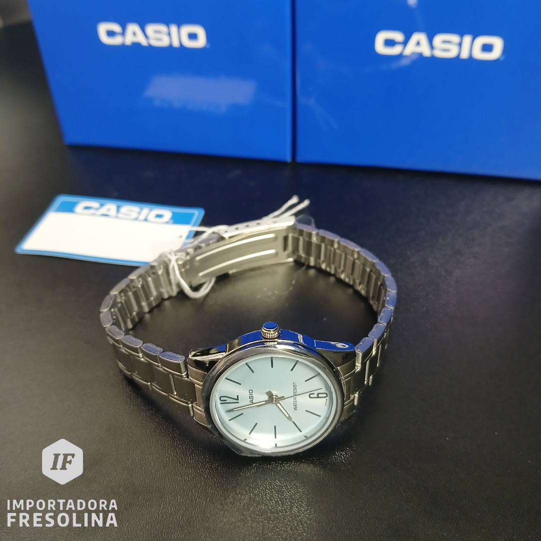 Reloj Casio LTP-V005D-2B para dama de acero inoxidable