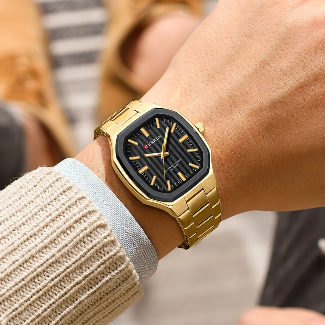 Reloj Curren 8458 dorado + caja y bolso Curren