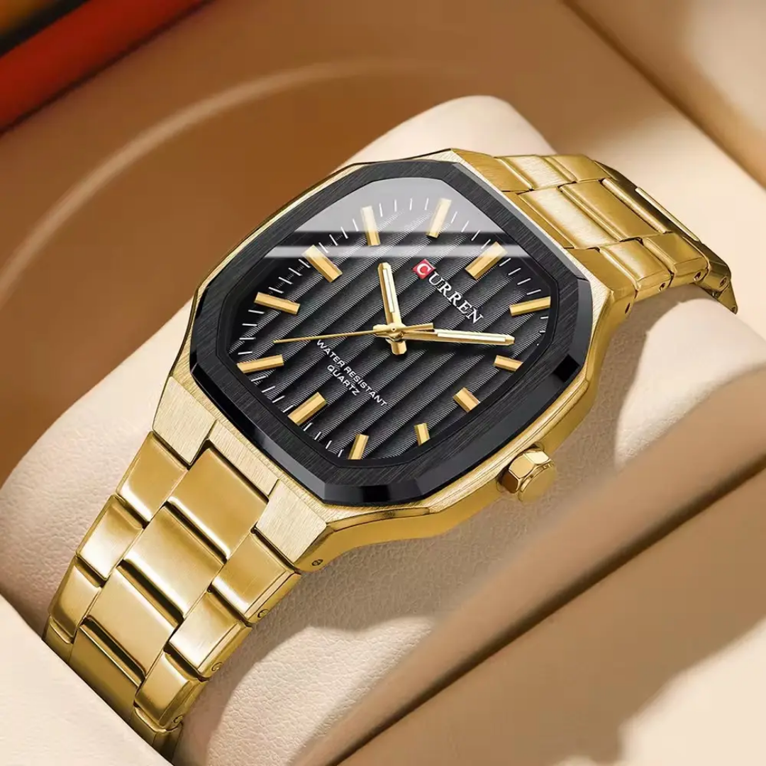 Reloj Curren 8458 dorado + caja y bolso Curren