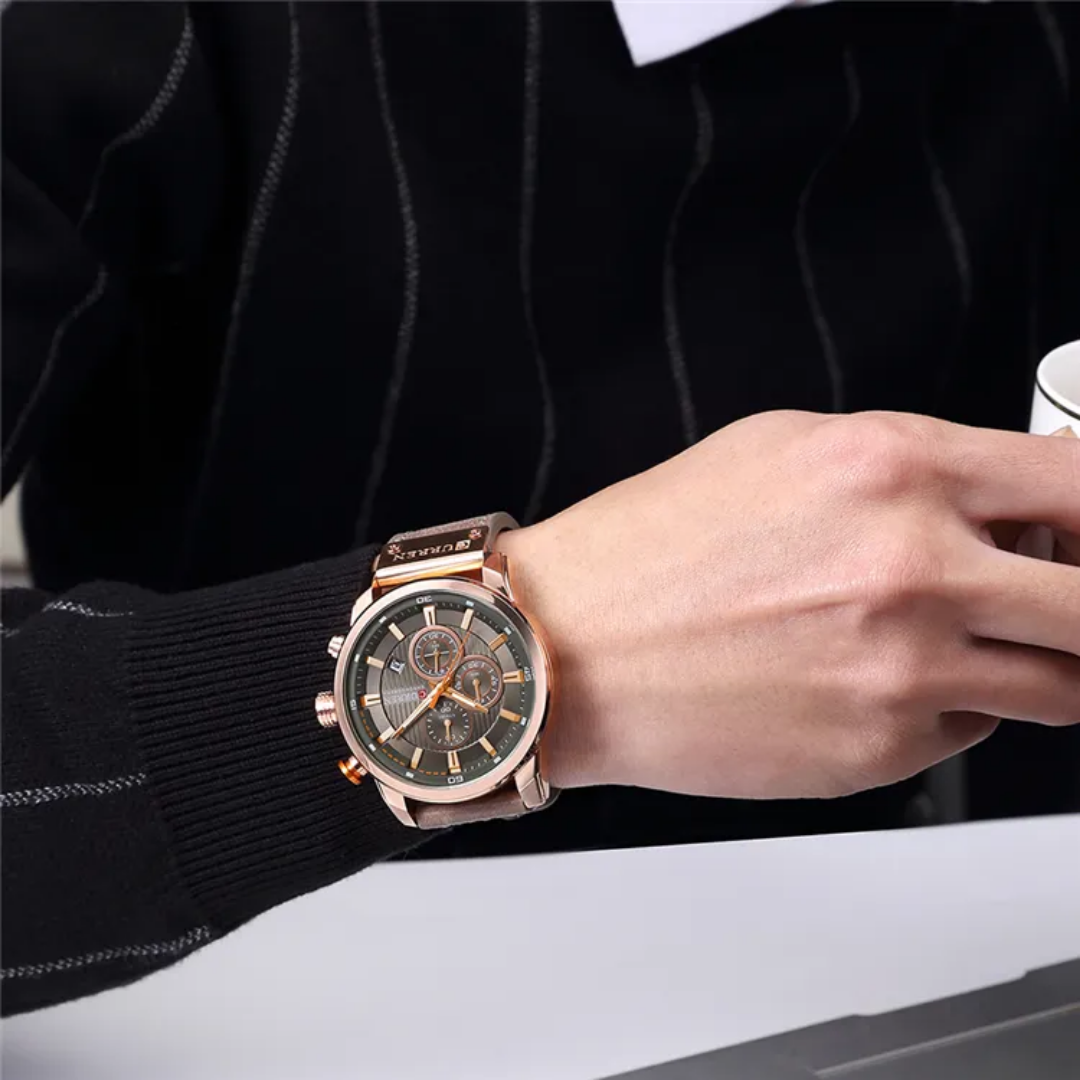  Reloj Curren 8291 de lujo para hombre + caja y bolso Curren