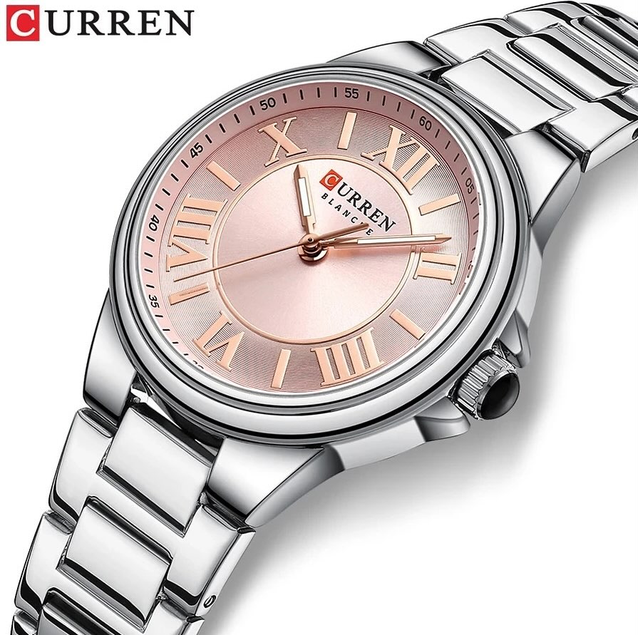  Reloj de pulsera dorado Curren 9091L para mujer 
