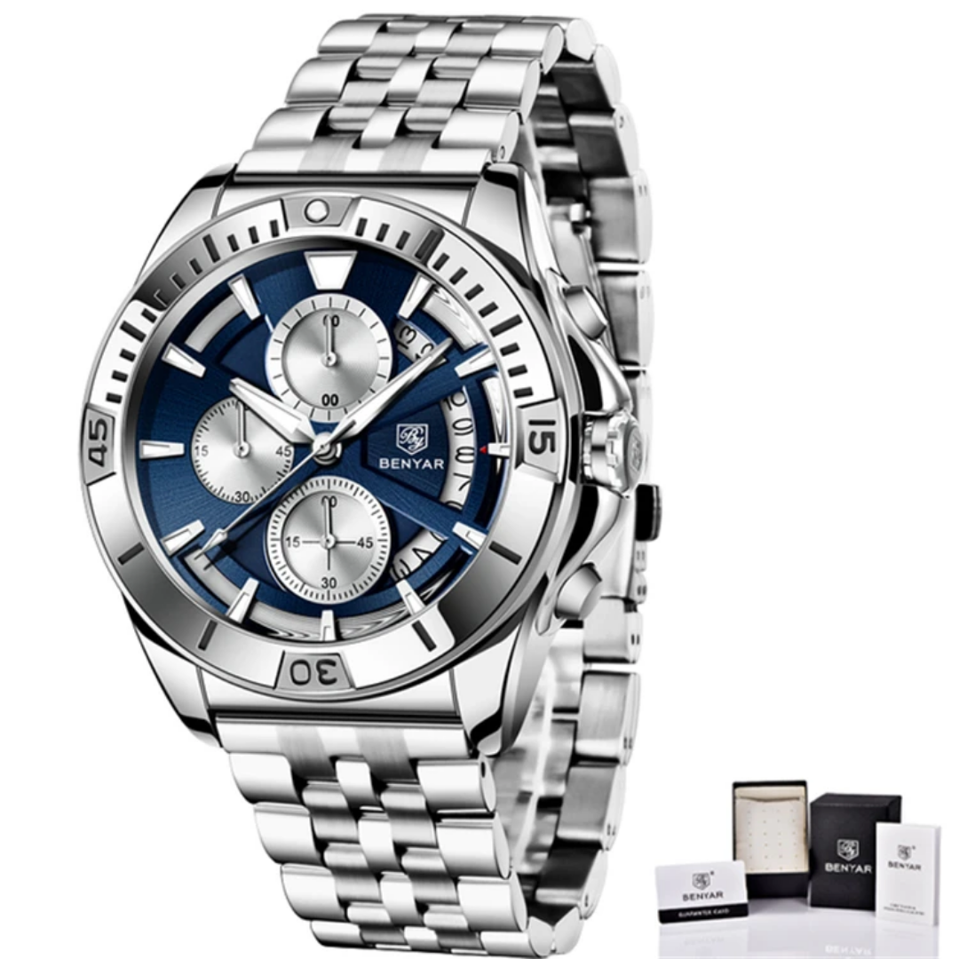  Reloj Benyar BY-5180 en acero inoxidable para hombre