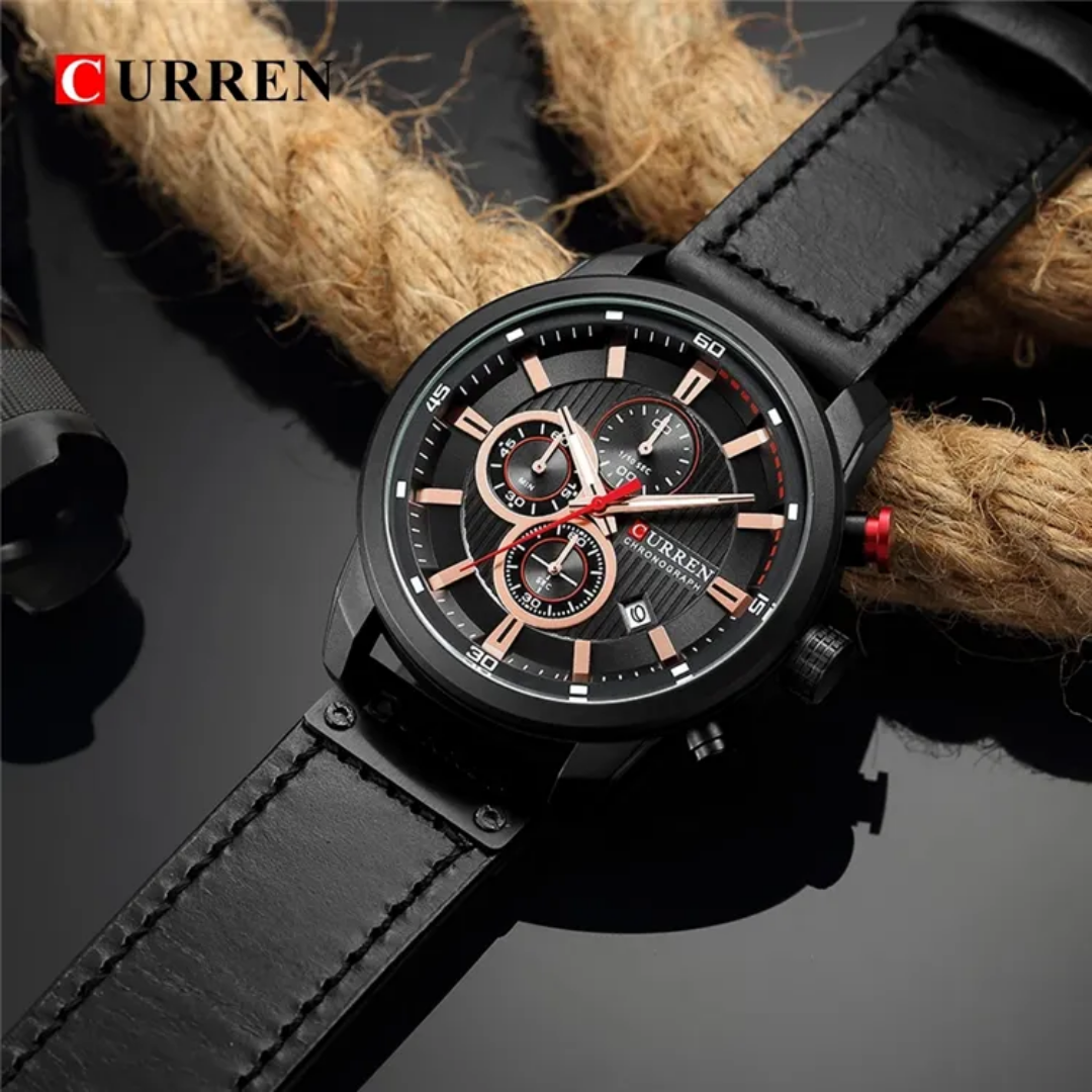  Reloj Curren 8291 de lujo para hombre + caja y bolso Curren