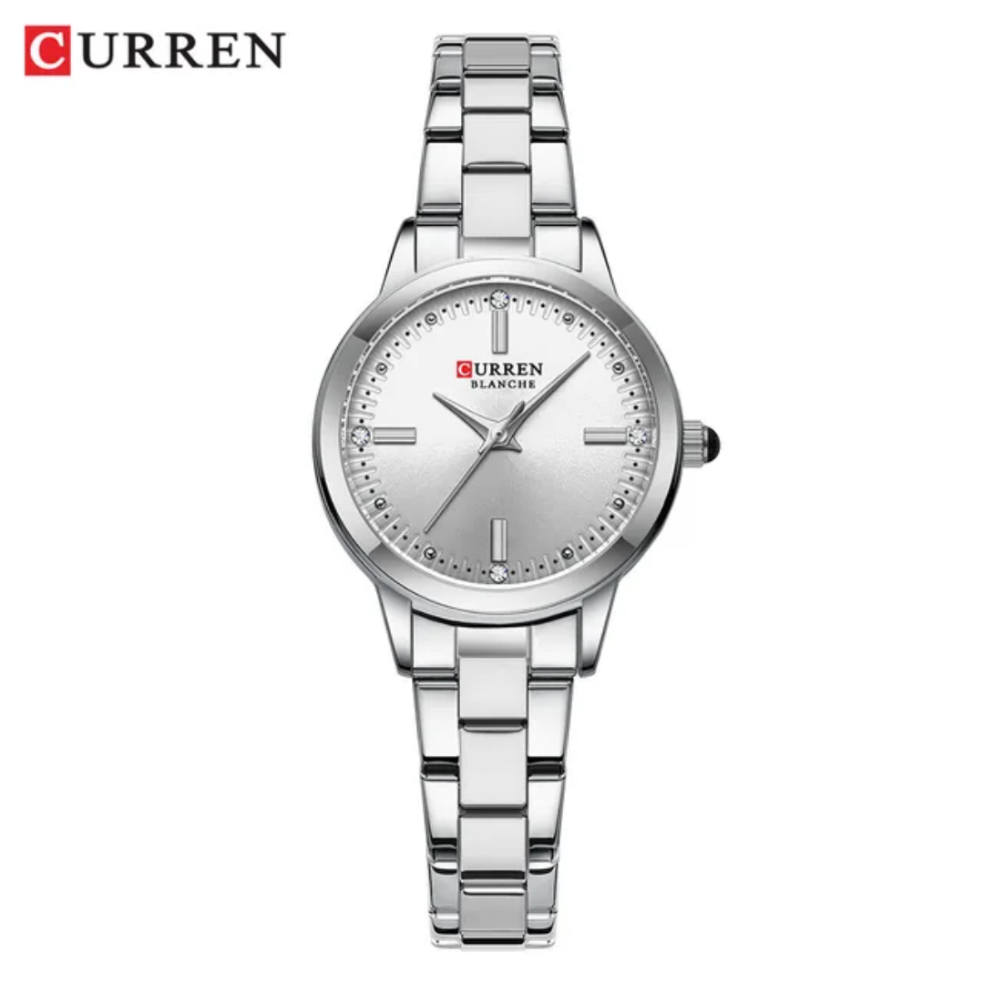  Reloj Curren 9094L - 30mm  para dama en acero inoxidable + caja y bolso Curren