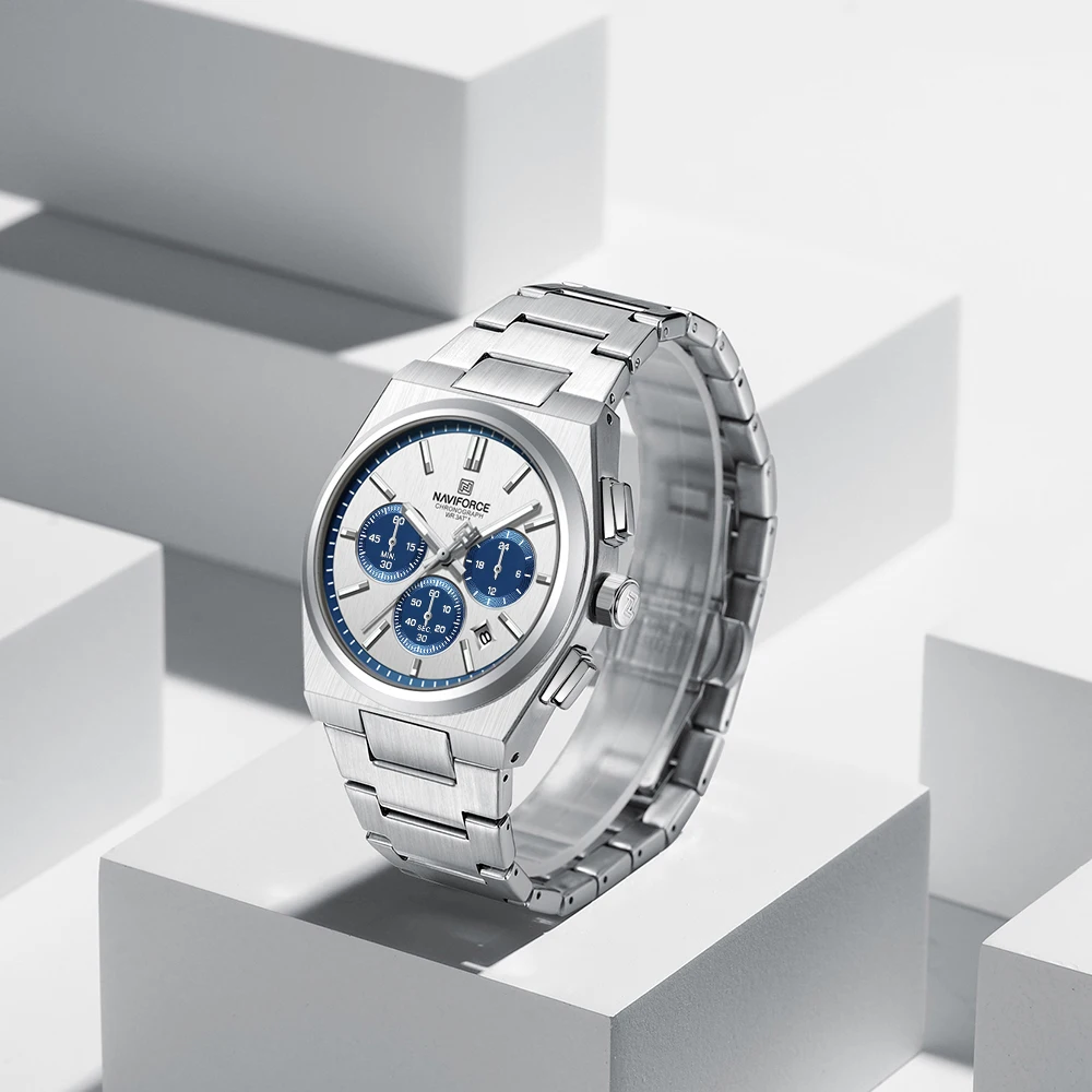  Reloj Naviforce 8048G para caballero de acero inoxidable