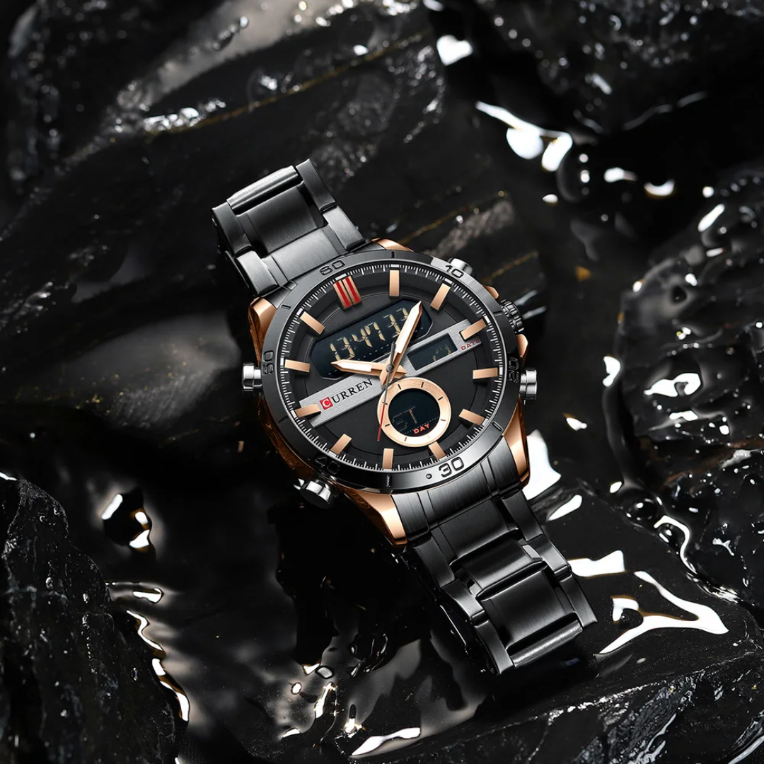Reloj Curren 8384 de lujo caja + bolso Curren. 