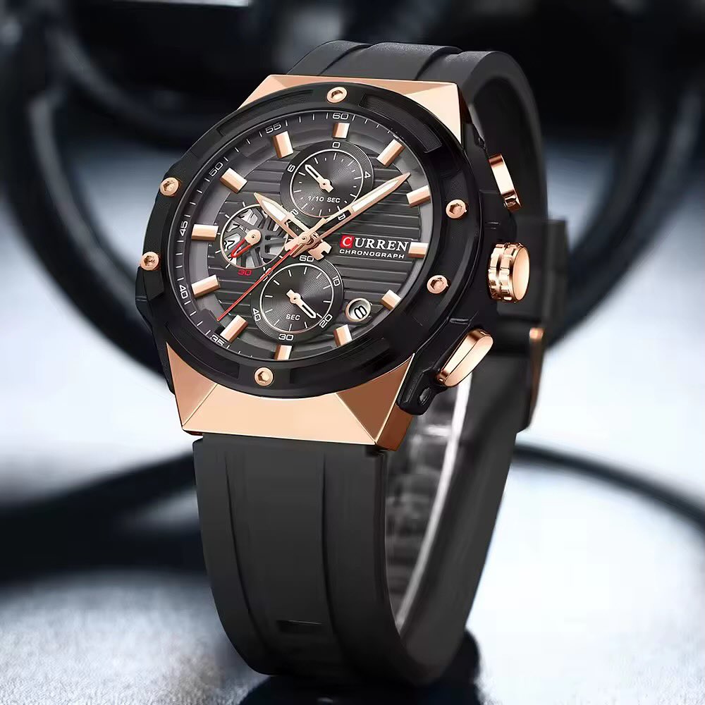 Reloj Curren 8462 de lujo caja + bolso Curren 