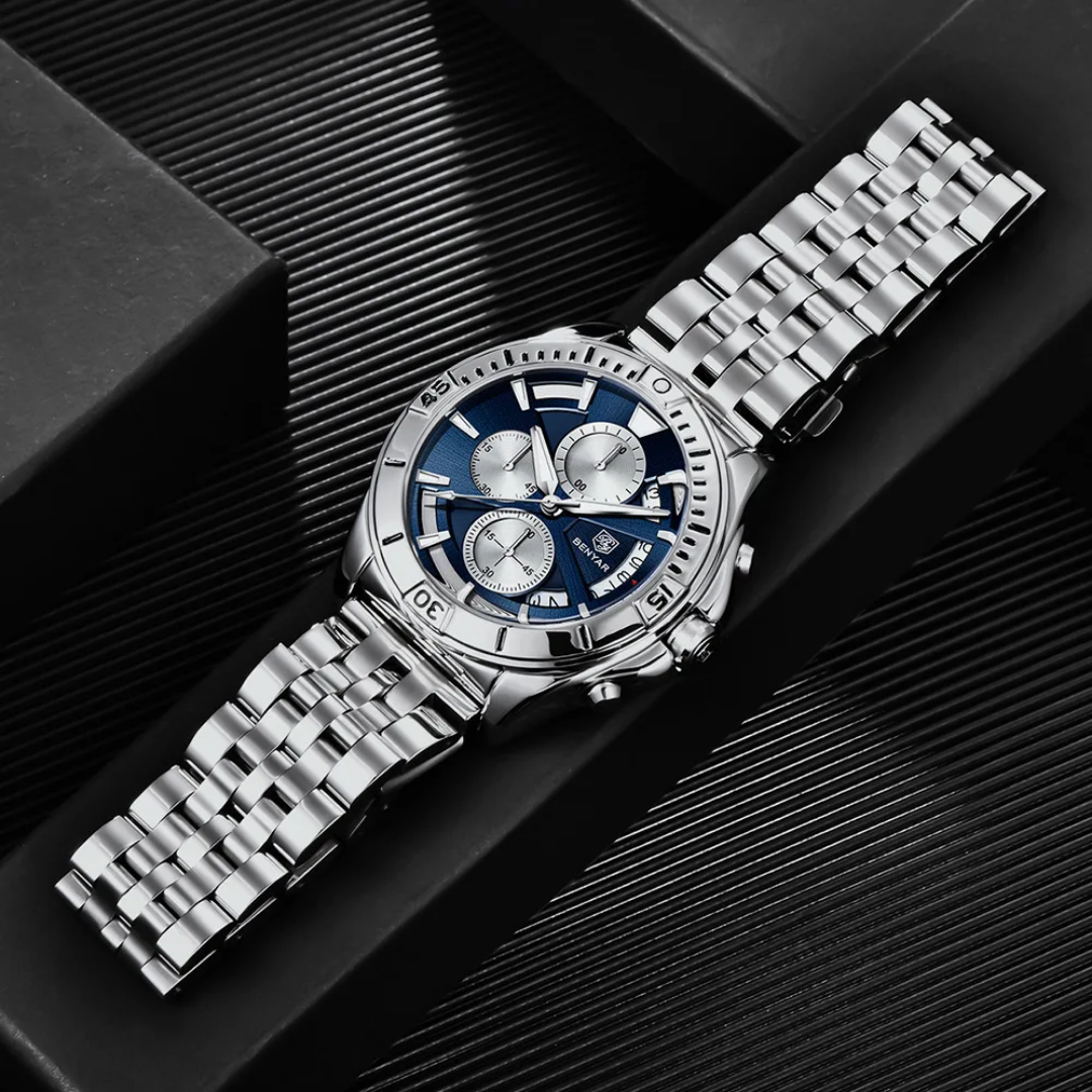  Reloj Benyar BY-5180 en acero inoxidable para hombre
