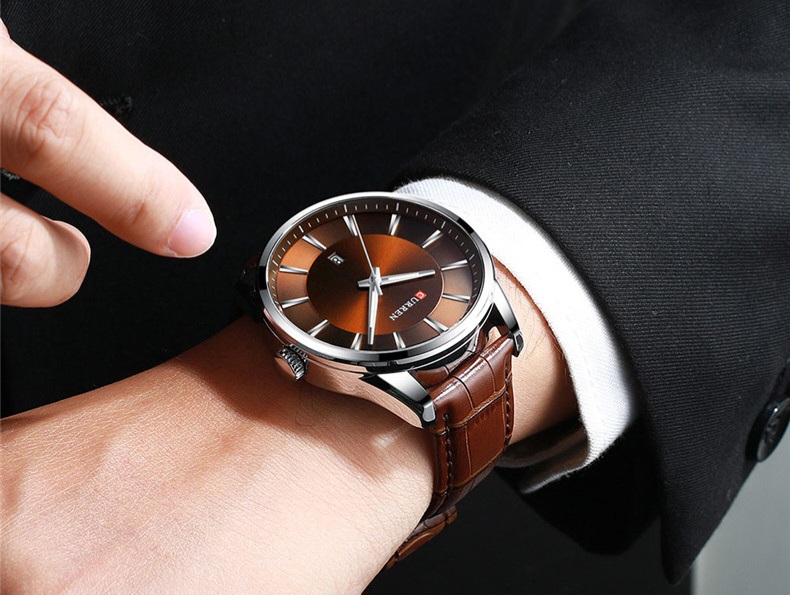 Reloj Curren 8365-45mm pulsera de cuero 