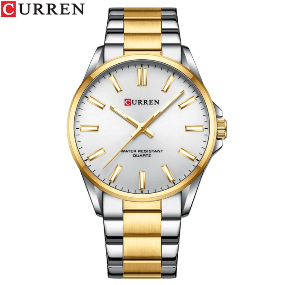 Reloj Curren 9090G de cuarzo caja + bolso Curren 