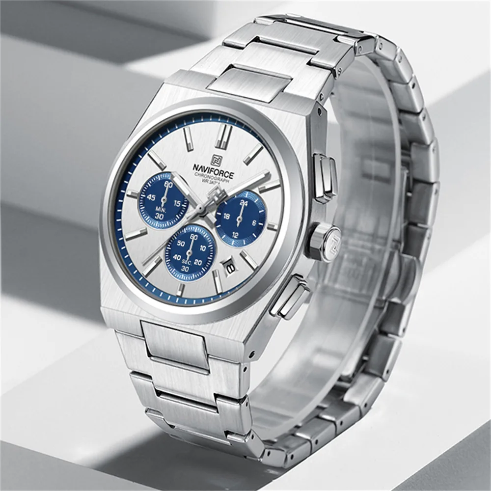  Reloj Naviforce 8048G para caballero de acero inoxidable