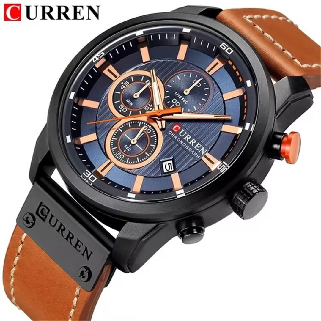  Reloj Curren 8291 de lujo para hombre + caja y bolso Curren