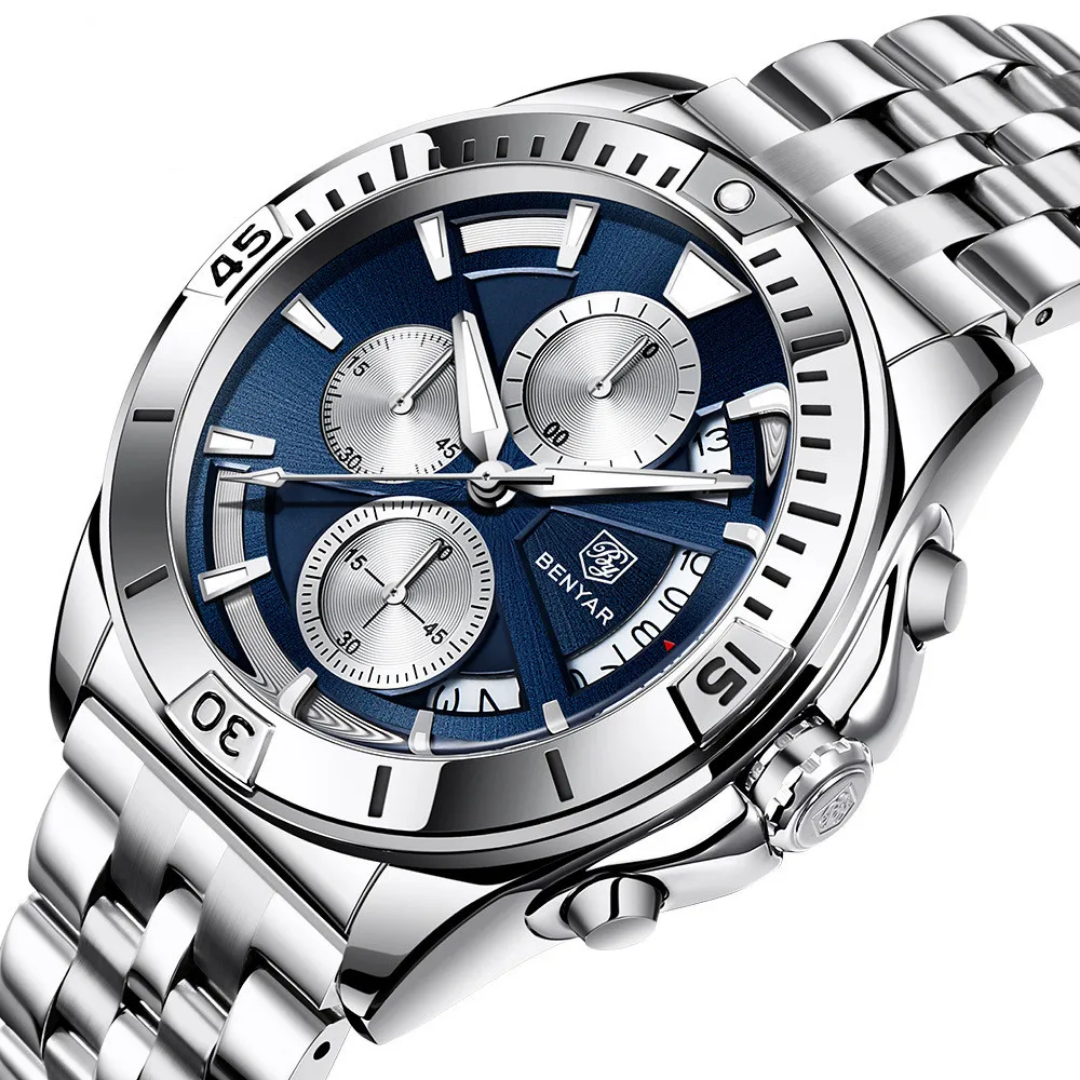  Reloj Benyar BY-5180 en acero inoxidable para hombre