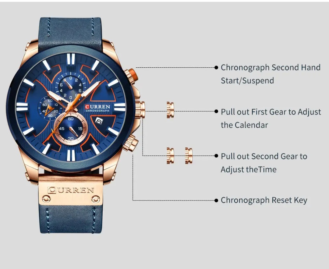  Reloj Curren 8346 de Hombre + caja y bolso Curren