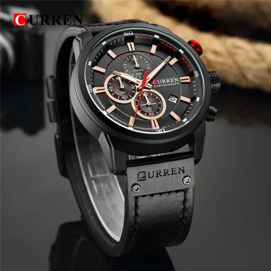  Reloj Curren 8291 de lujo para hombre + caja y bolso Curren