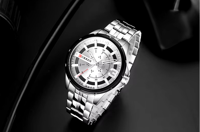 Reloj Curren 8333 acero inoxidable 45mm + caja y bolso Curren