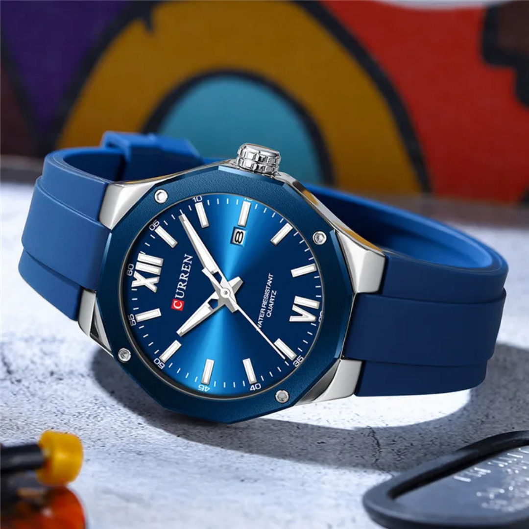 Reloj de pulsera de silicón Curren 8465-42mm + caja y bolso Curren