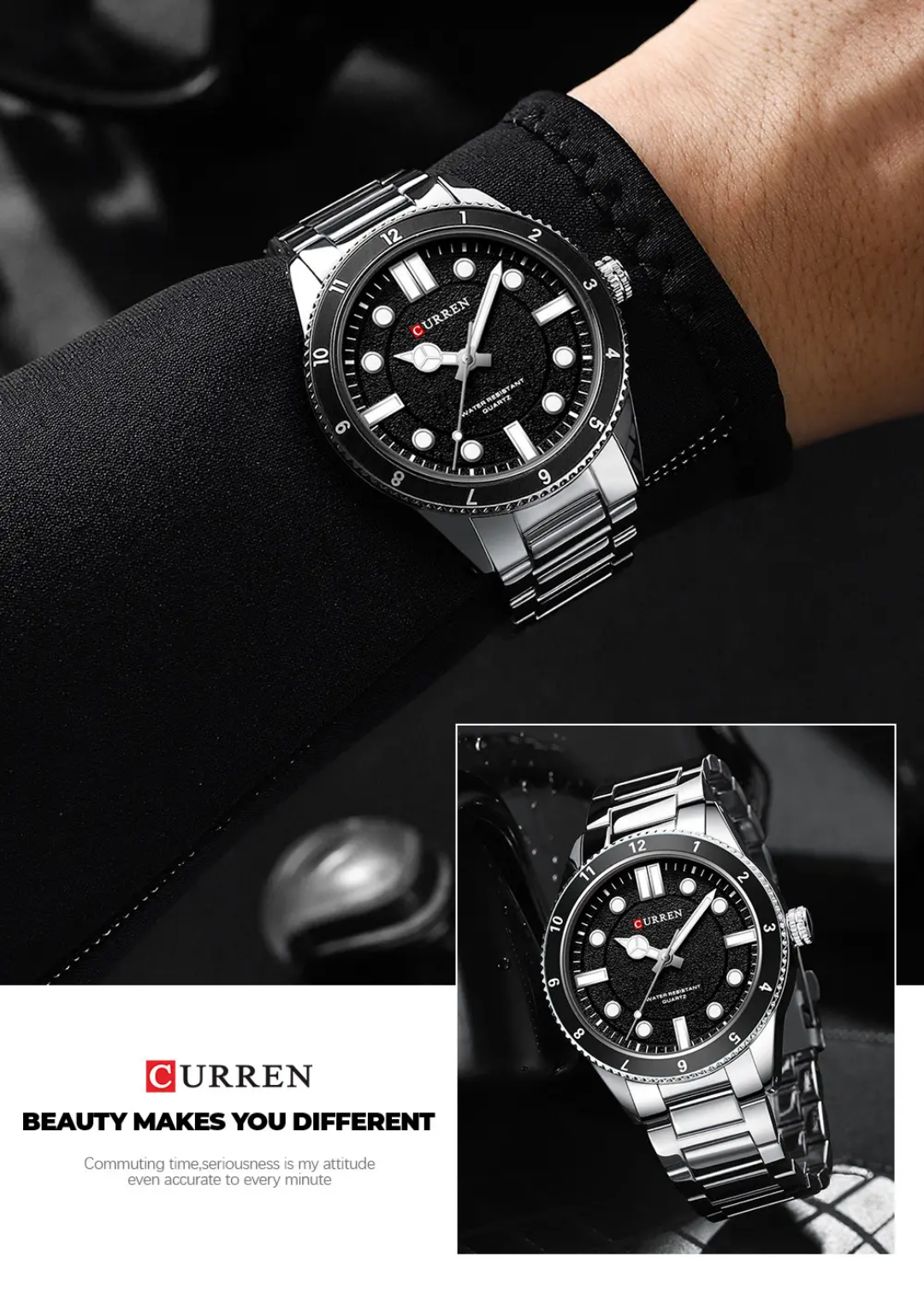  Reloj Curren 8450 + caja y bolso Curren
