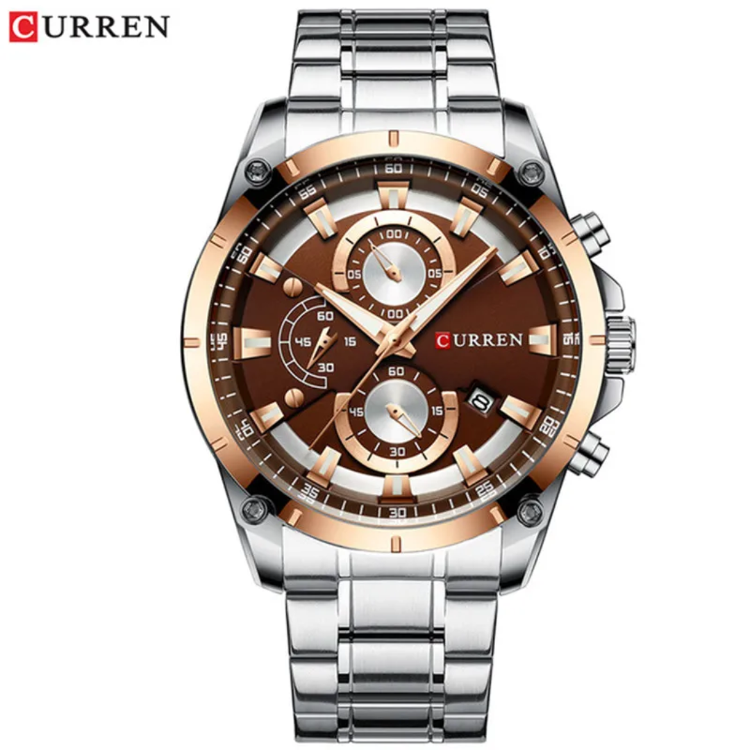 Reloj Curren de acero inoxidable incluye caja + bolso Curren 