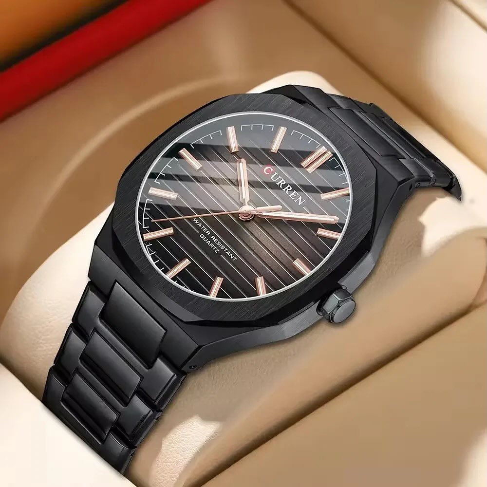 Reloj Curren 8456 de acero inoxidable + caja y bolso Curren