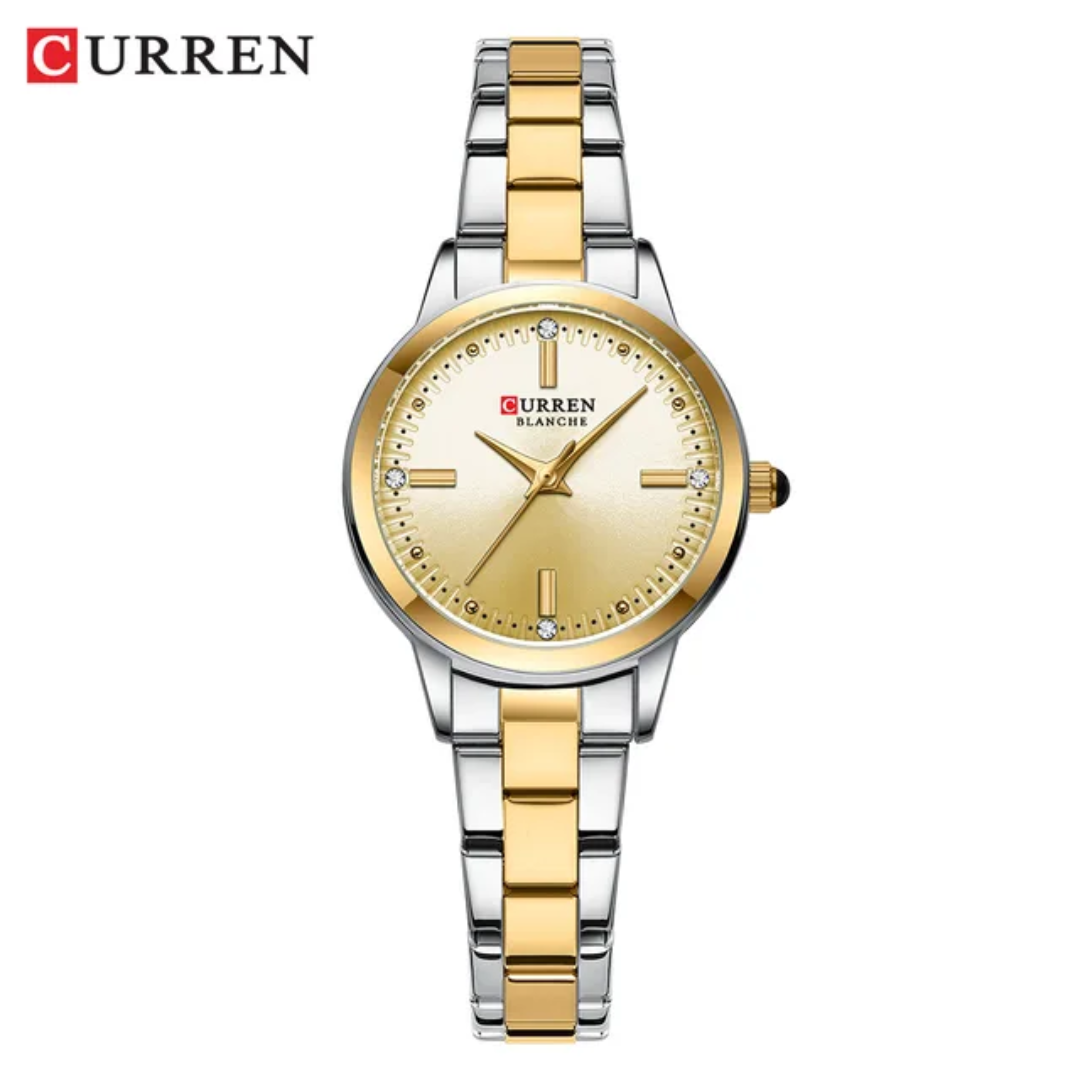  Reloj Curren 9094L - 30mm  para dama en acero inoxidable + caja y bolso Curren