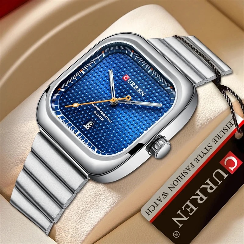Reloj Curren 8460 acero inoxidable caja + bolso Curren 