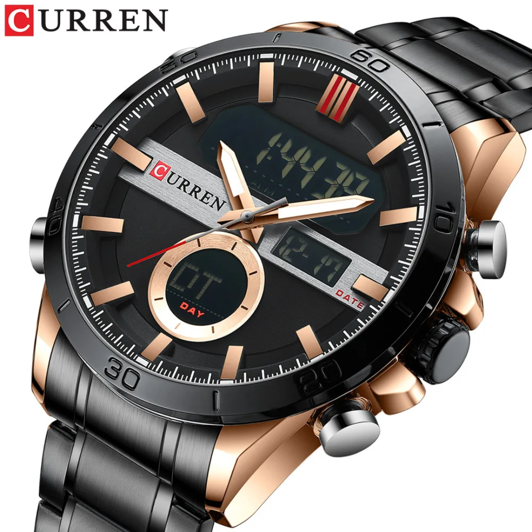 Reloj Curren 8384 de lujo caja + bolso Curren. 