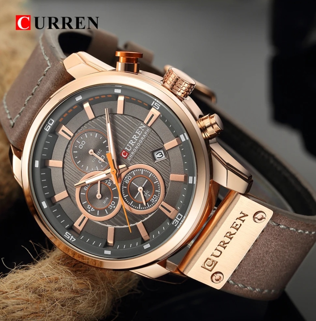  Reloj Curren 8291 de lujo para hombre + caja y bolso Curren