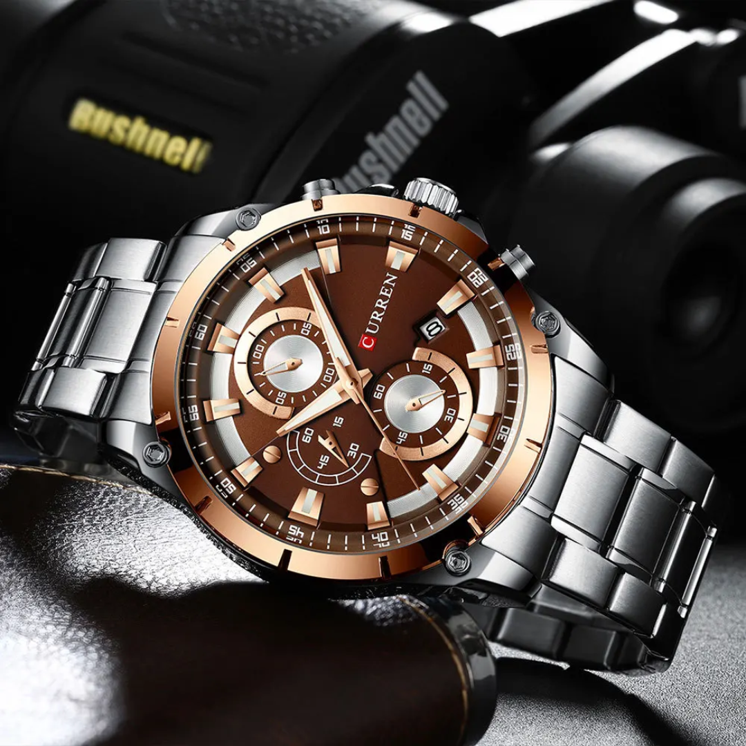 Reloj Curren de acero inoxidable incluye caja + bolso Curren 