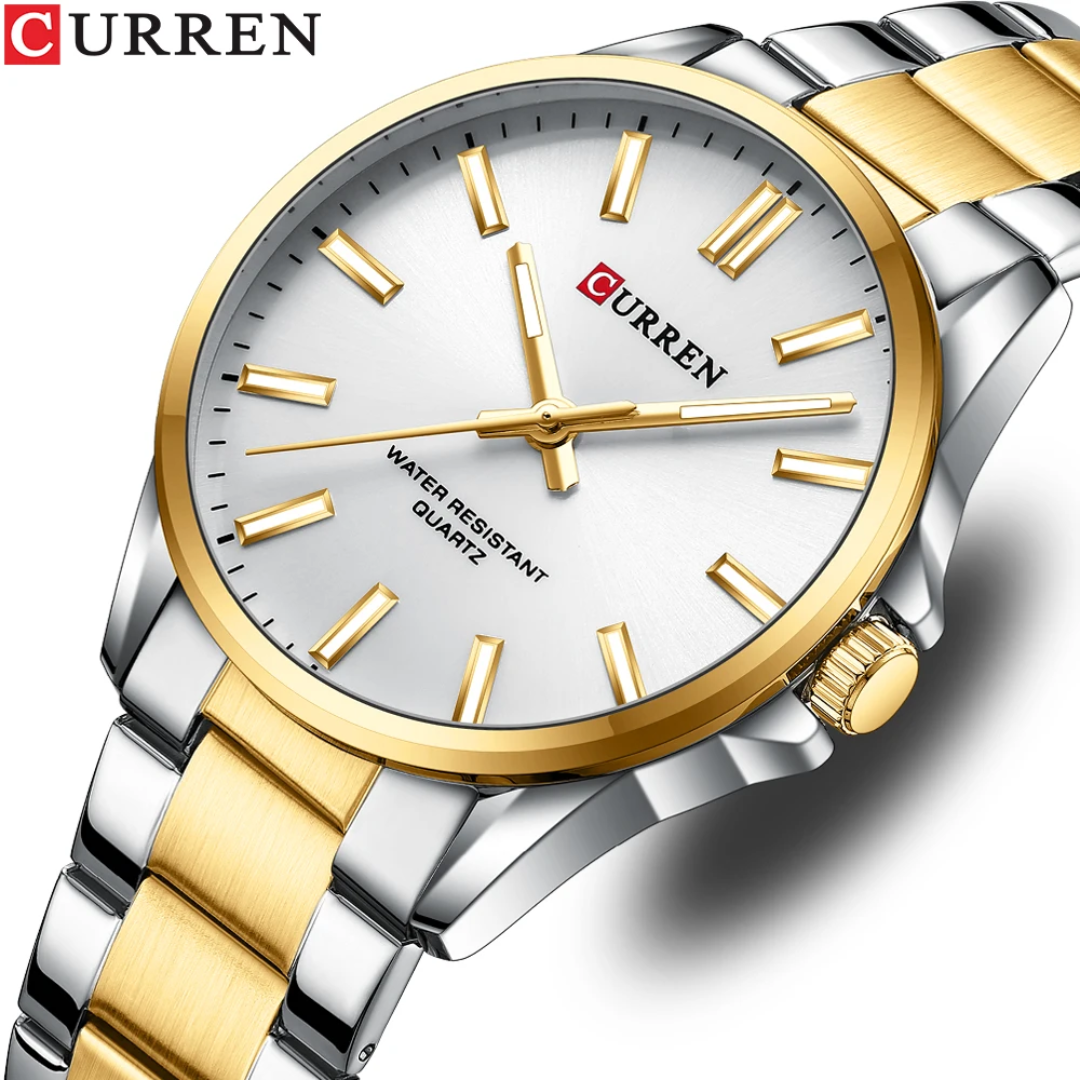 Reloj Curren 9090G de cuarzo caja + bolso Curren 