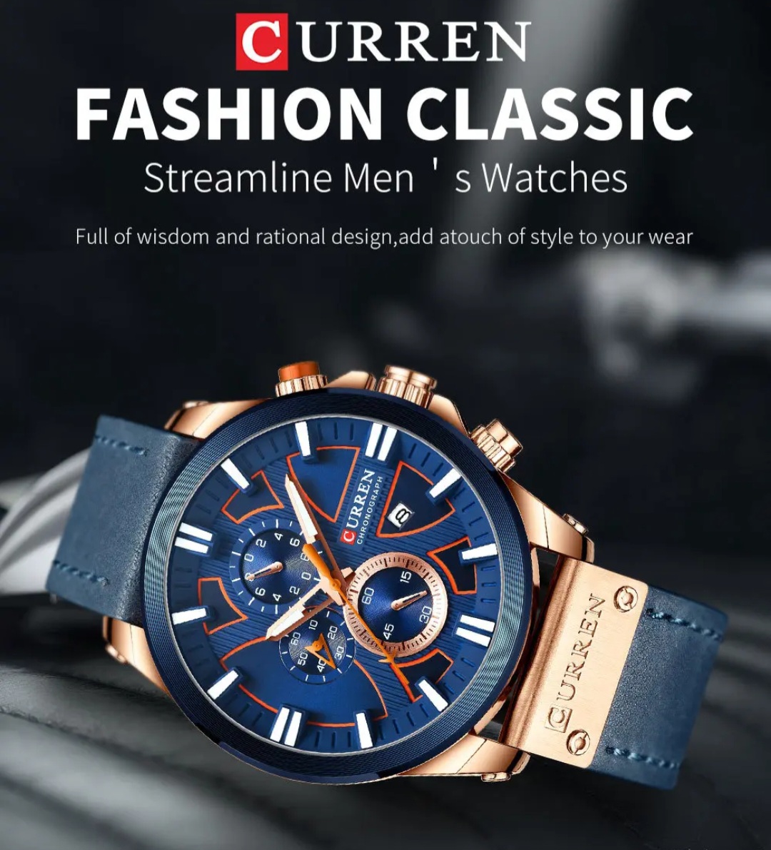  Reloj Curren 8346 de Hombre + caja y bolso Curren