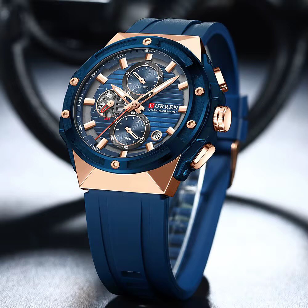 Reloj Curren 8462 de lujo caja + bolso Curren 