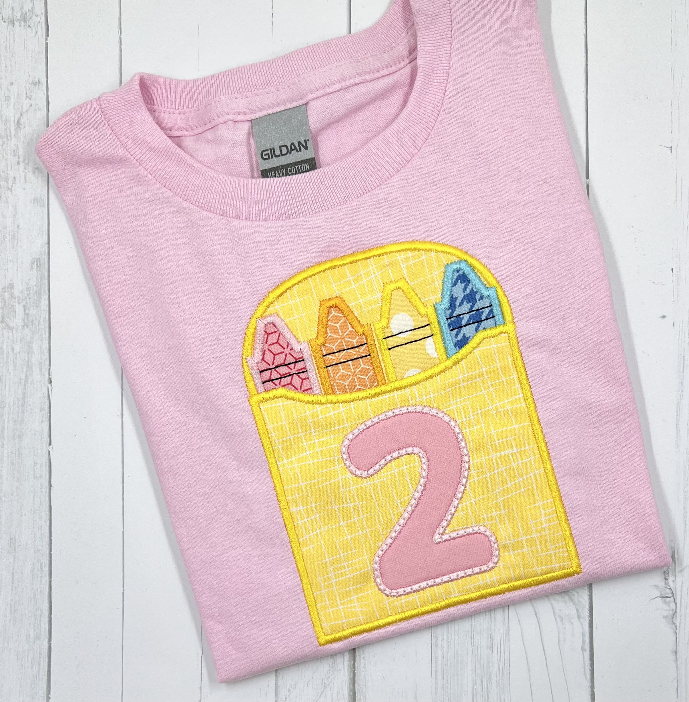 Pink Crayon Birthday Shirt