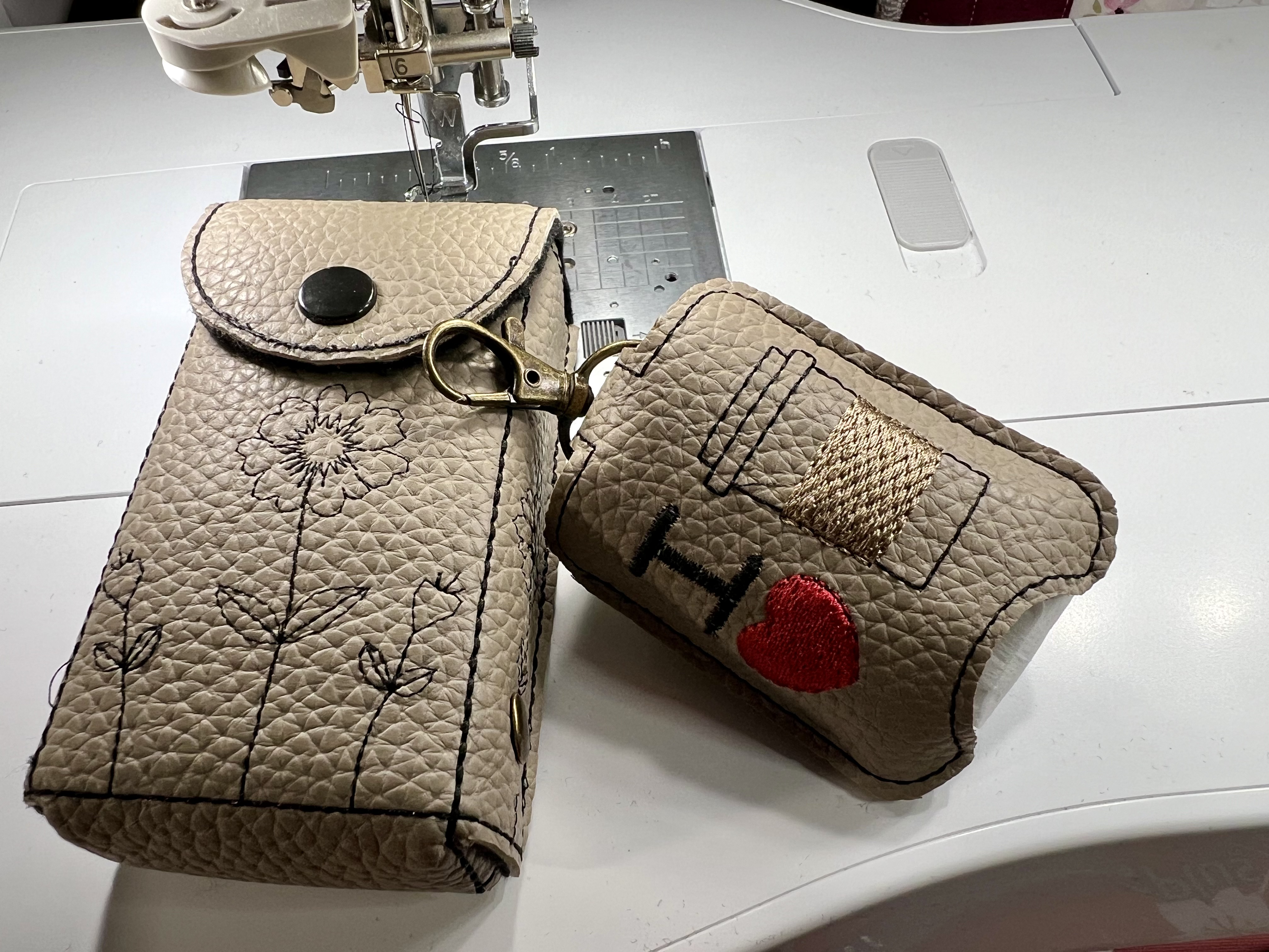 Handcrafted Faux Leather Accessory Pouch Set