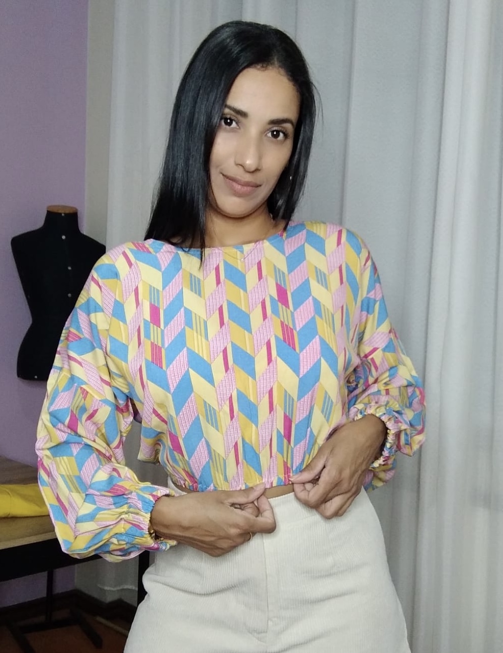 Molde Blusa manga longa com elástico, gradação 36 ao 48