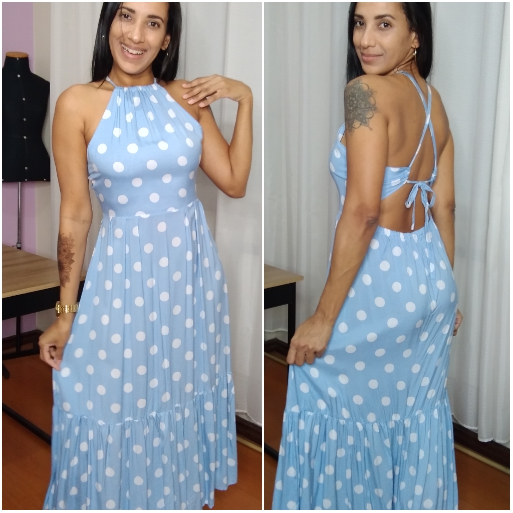 Molde Vestido Frente Única com babado, gradação 36 ao 48