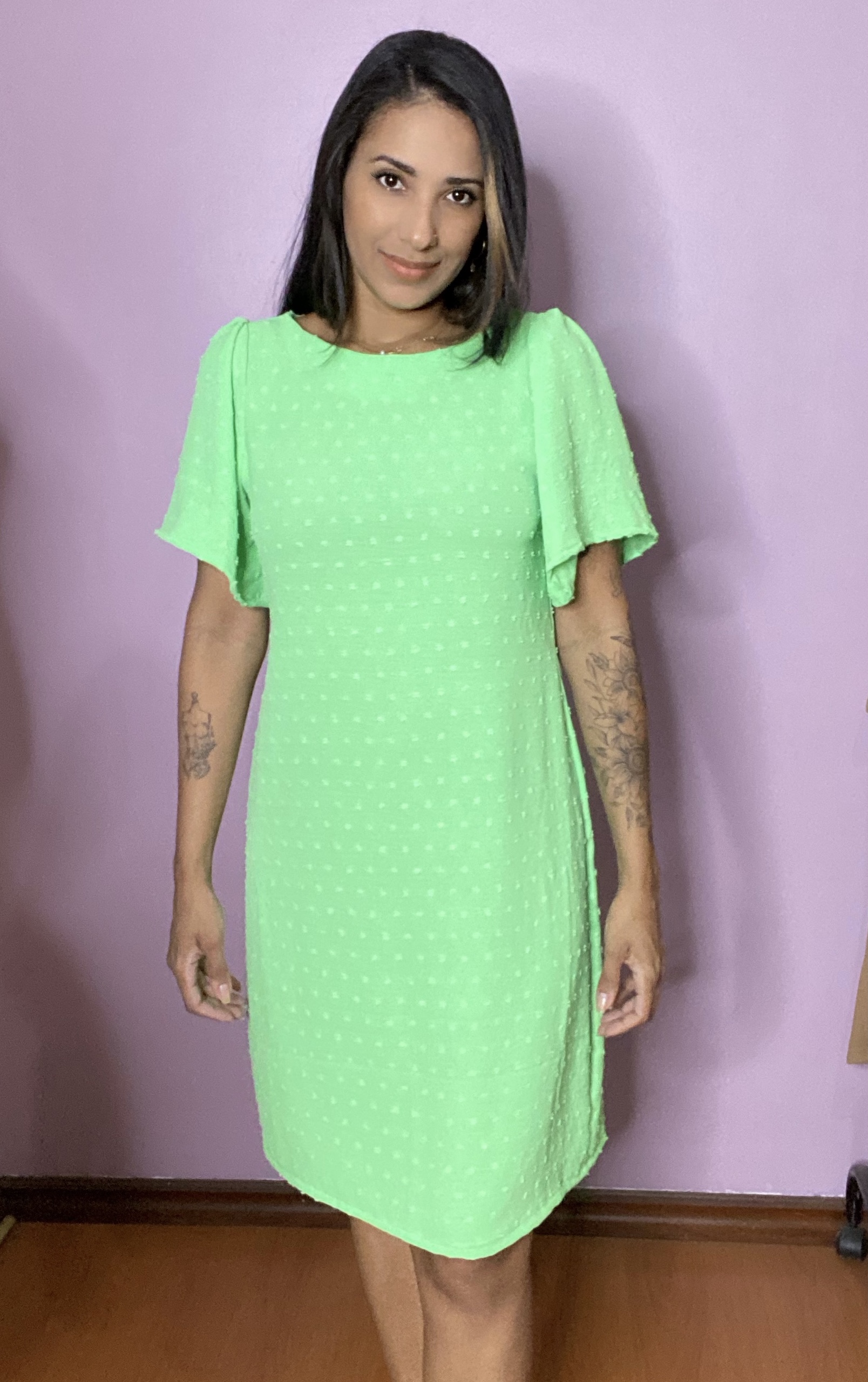 Molde Vestido Decote canoa Manga evasê. Gradação 36 ao 48