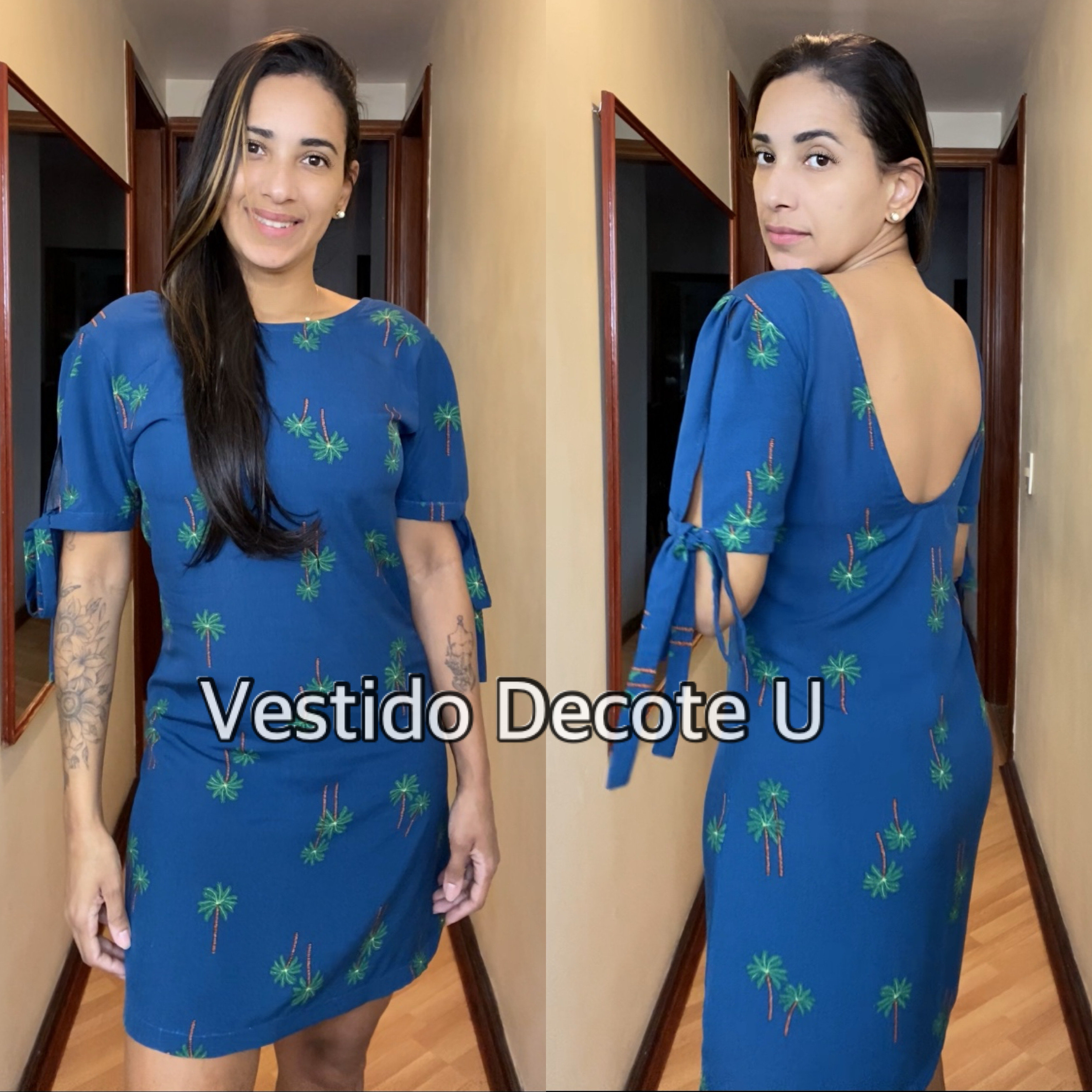 Molde Vestido Decote U nas costas, Gradação 36 ao 48
